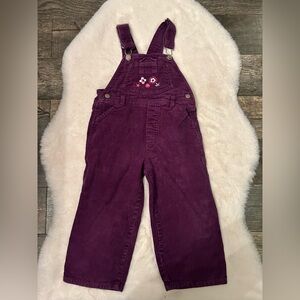 Purple Corduroy Kids Overalls size 3